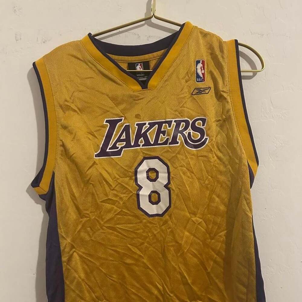 Reebok Kobe Bryant 8 Lakers Youth Jersey Size L 14-16 Made in Russia